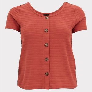 💫NWT Torrid Plus Size 2, 2X, 18/20 Ribbed Botton-Front MIDI Tee